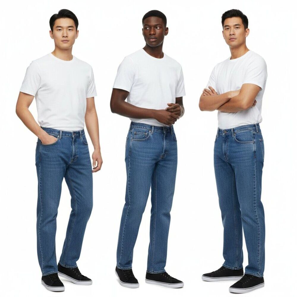 Wrangler Men's SET of 3 Relaxed Fit Blue Jeans 36 X 34